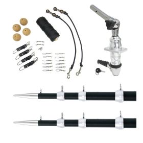 Tigress XD Top Mount System - 18&#39; Carbon Fiber Black/Silver Ultimate Rigging Kit